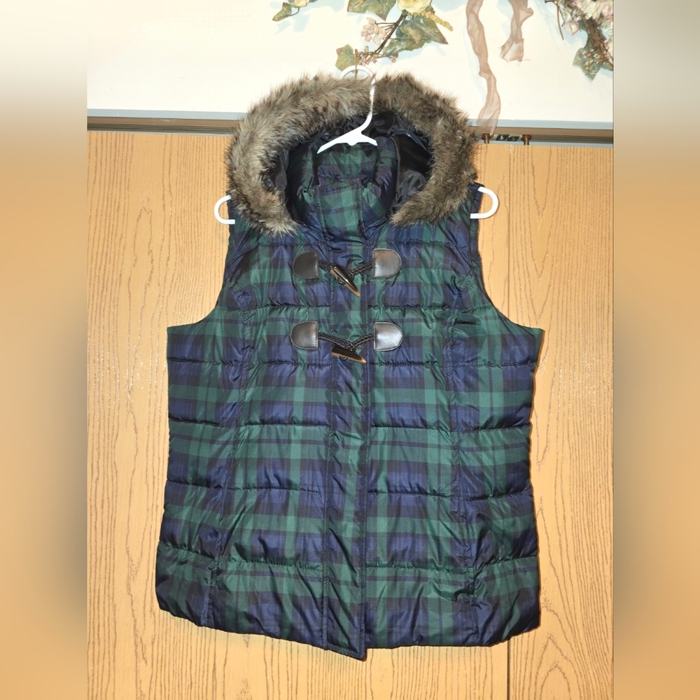🌟4/$25 Charter Club Tartan Plaid  Quilted Puffer Vest Size L